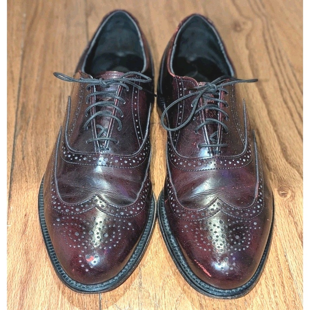 Heritage Ivy Preppy Wingtip Oxfords USA Dexter 10M Burgundy Leather Brogue